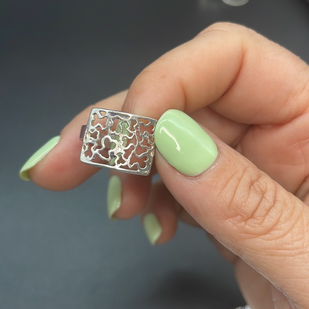 Sliver Ring, Rectangle Shaped Design With Intrica… - image 2